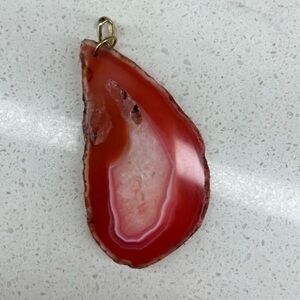 Red Agate Slice Pendant